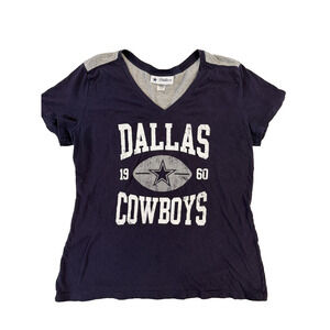 Dallas Cowboys‎ Shirt Women's XL Blue Gray NFL Football 1960 Vintage Style Tee